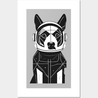 Space Dog in a Modern Suit Posters and Art